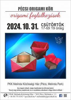 Origami foglalkozás - Pécs 2024.10.31. - Mécsestartók