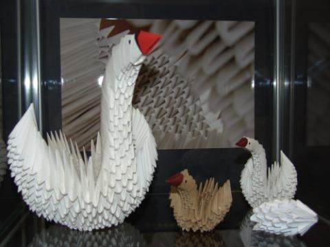 Hattyúk 1000 papír technikával