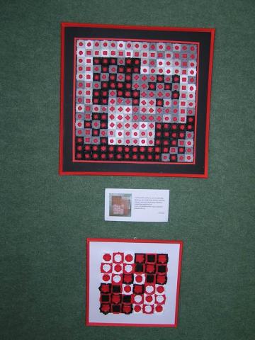 Részlet Újhegyi Györgyné Grőbel Eleonóra Vasarely nyomában origamival című kiállításából